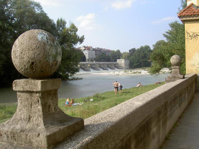 munich, river bank